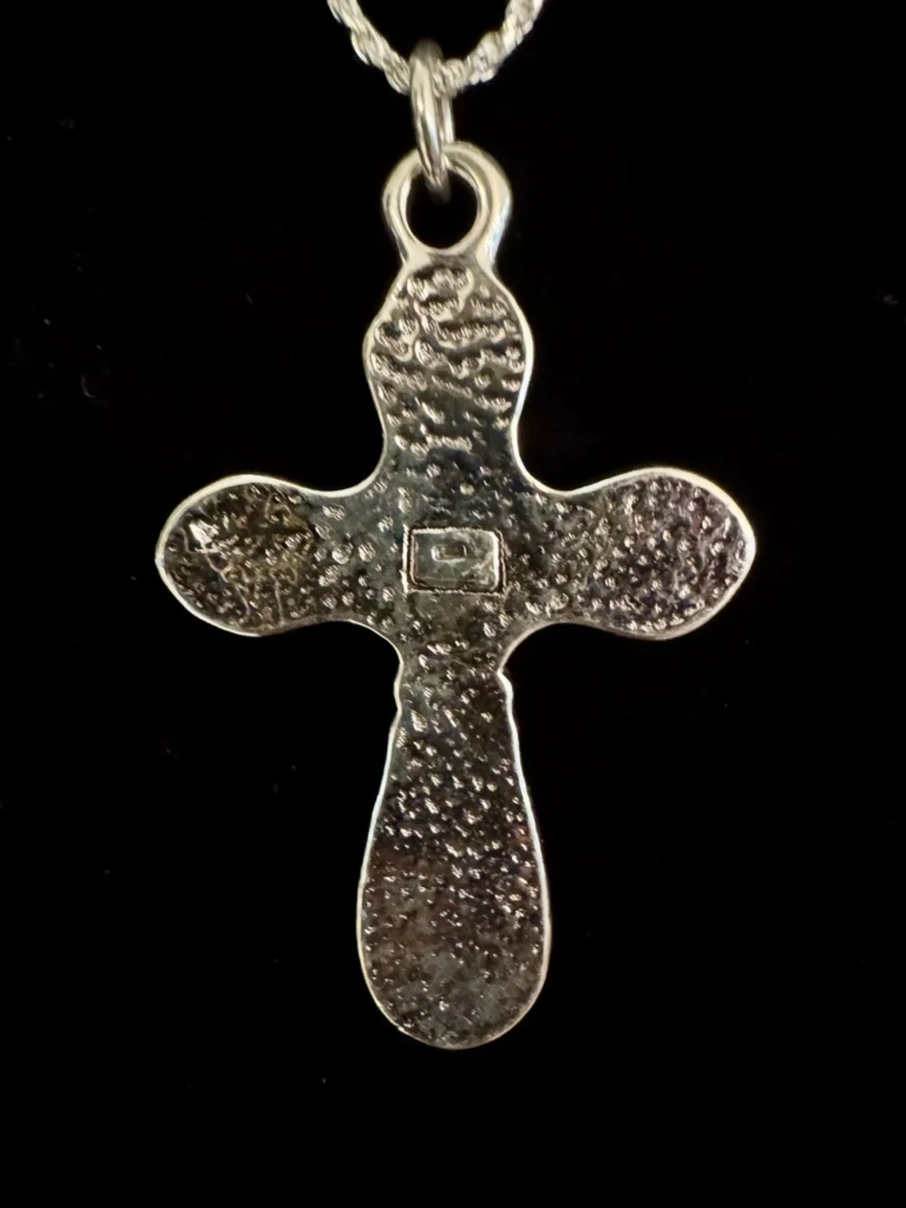 Ornate sterling Silver Cross Pendant with sterling‎ rope chain - Women Jewelry